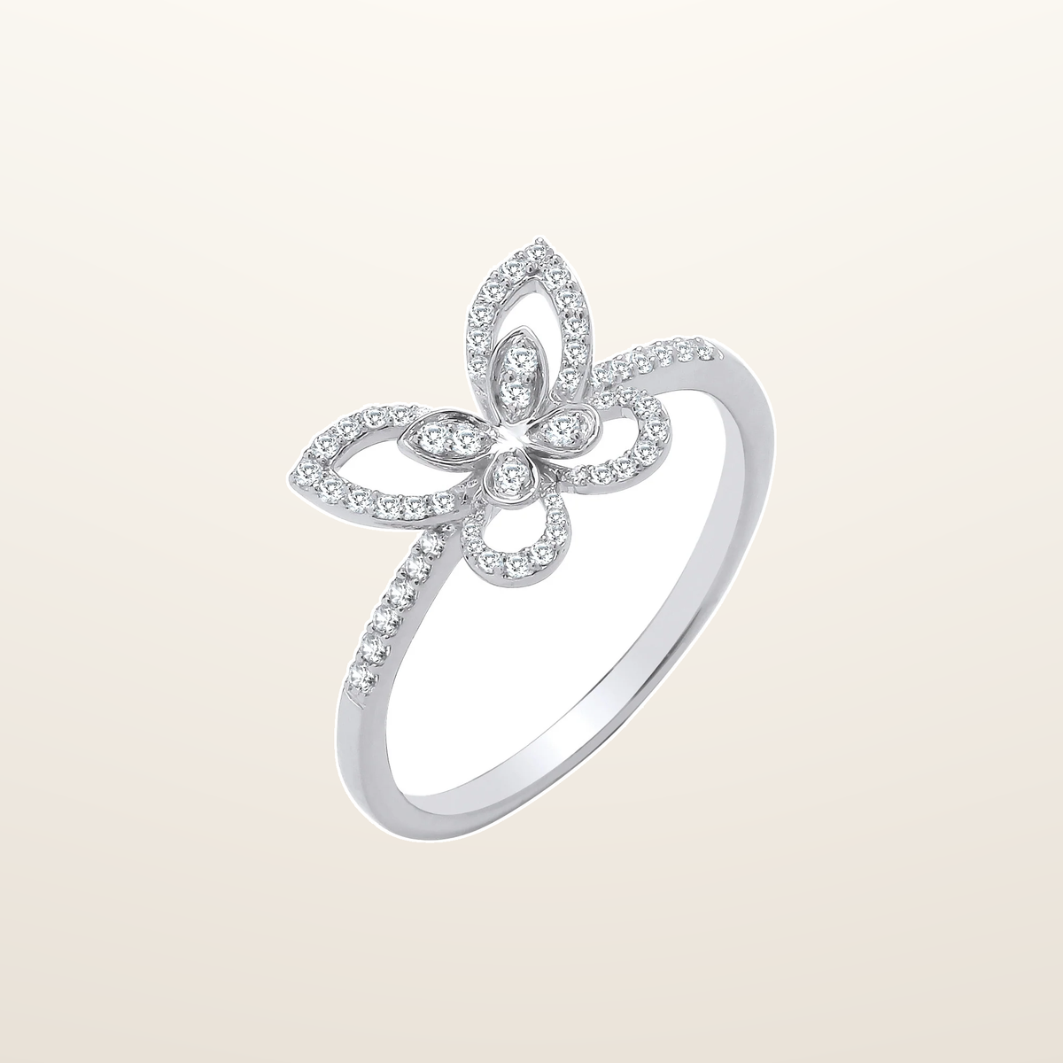 IT_ROLE:studio_clean | 9ct White Gold Butterfly 0.19ctw Diamond Ring