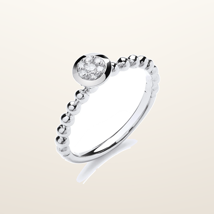 IT_ROLE:studio_clean | 9ct White Gold 0.10ct Fancy Beaded Shank Ring