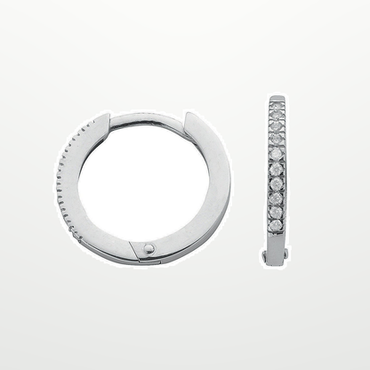 9ct White Gold 0.11ct Diamond Earrings – studio view – Imperial Time