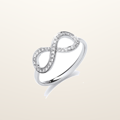 IT_ROLE:studio_clean | 9ct White Gold 0.13ct Infinity Dress Ring