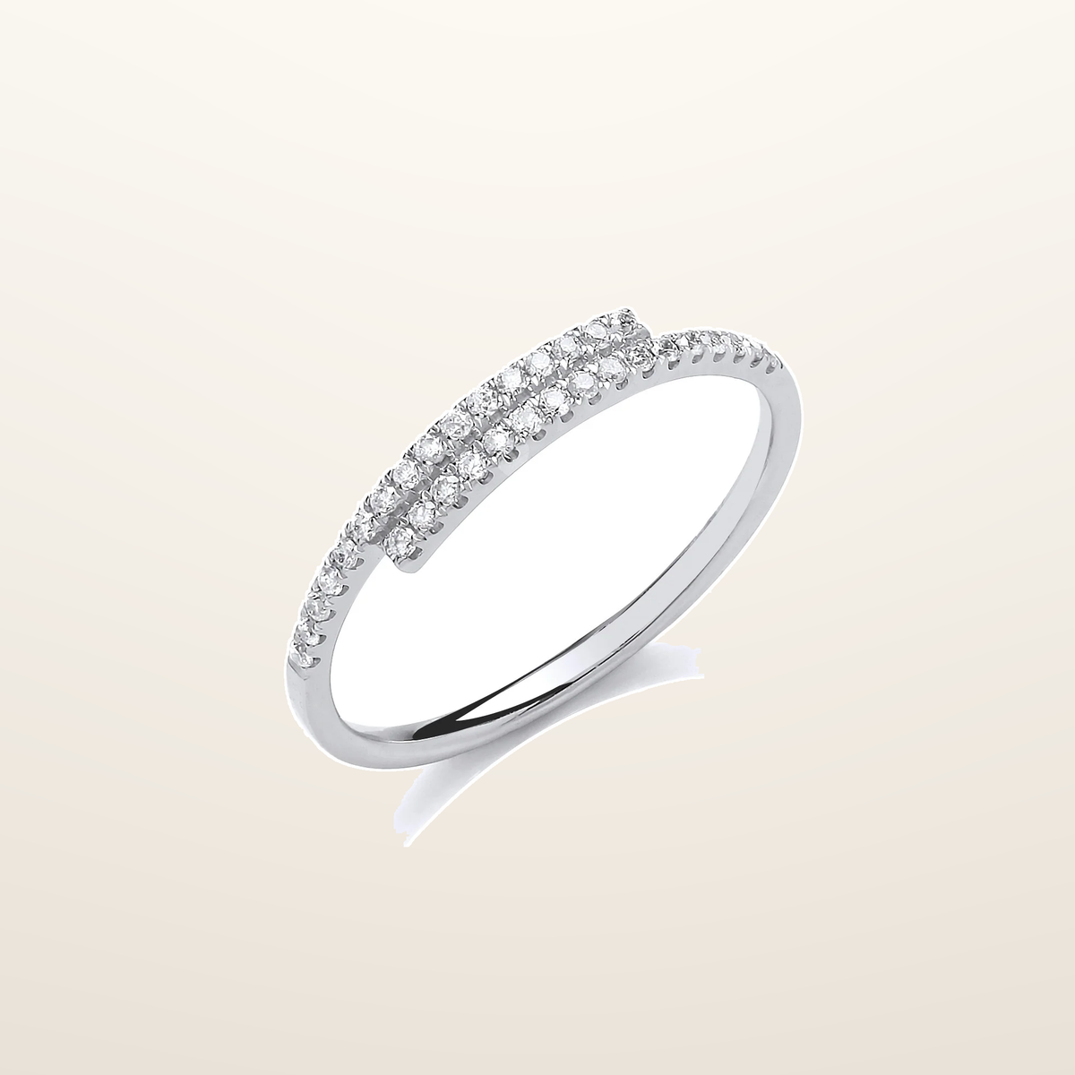 IT_ROLE:studio_clean | 9ct White Gold 0.16ct Crossover Dress Ring