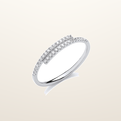 IT_ROLE:studio_clean | 9ct White Gold 0.16ct Crossover Dress Ring
