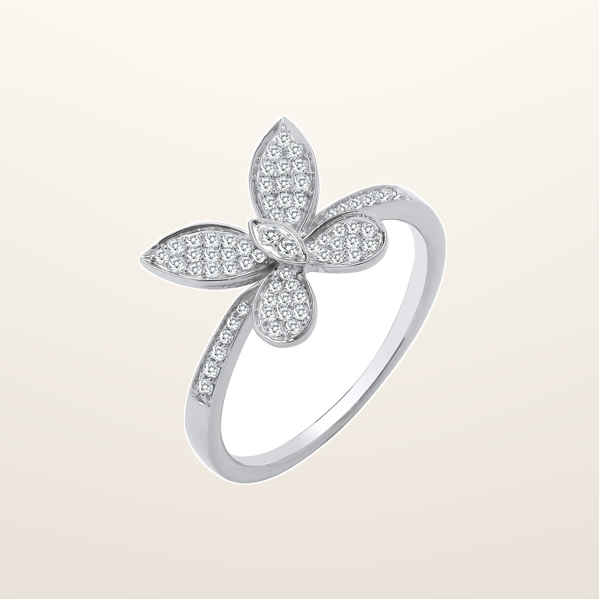 IT_ROLE:studio_clean | 9ct White Gold 0.27ct Butterfly Ring