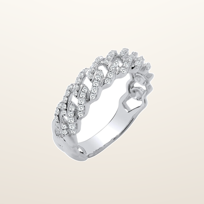 IT_ROLE:studio_clean | 9ct White Gold 0.32ct Half Set Curb Ring