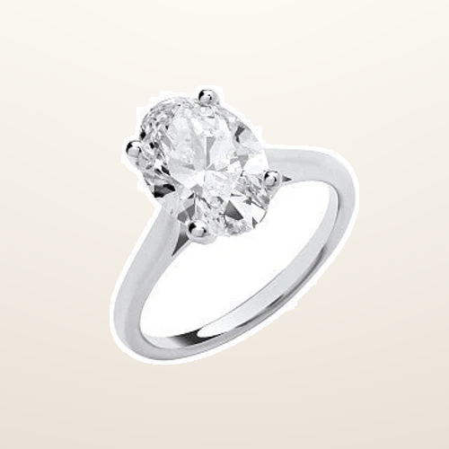 IT_ROLE:studio_clean | 9ct White Gold 3.00ctw Oval Cut LAB GROWN Diamond Ring IGI Certified