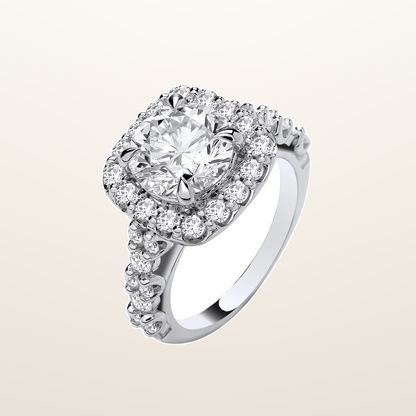 IT_ROLE:studio_clean | 9ct White Gold 4.05ctw Brilliant Cut Halo LAB GROWN Dress Ring IGI Certified