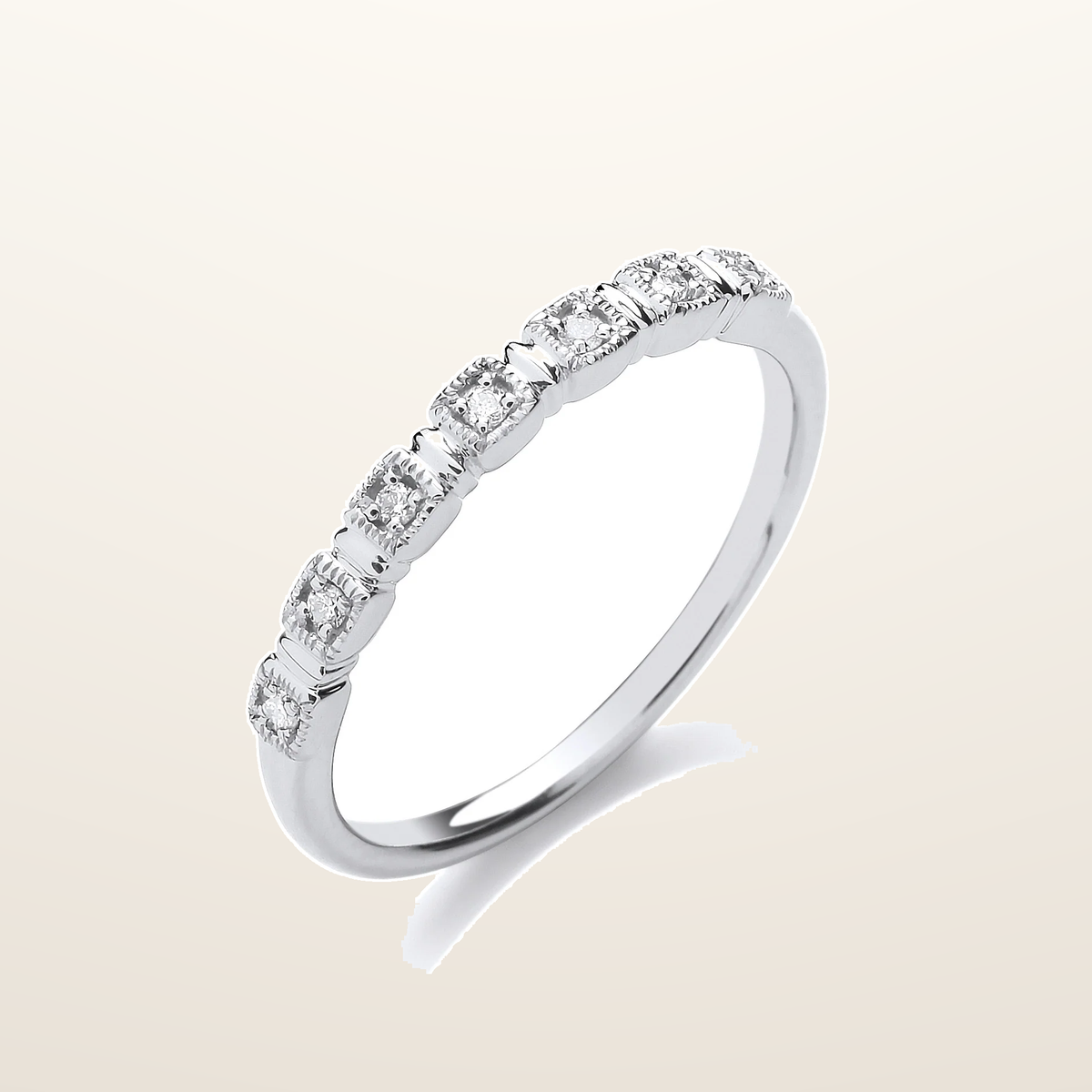 IT_ROLE:studio_clean | 9ct White Gold Half Eternity 0.05ctw Diamond Ring