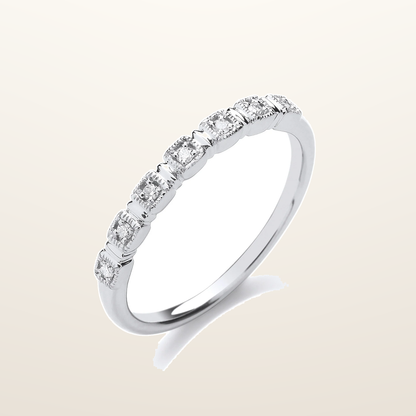 IT_ROLE:studio_clean | 9ct White Gold Half Eternity 0.05ctw Diamond Ring