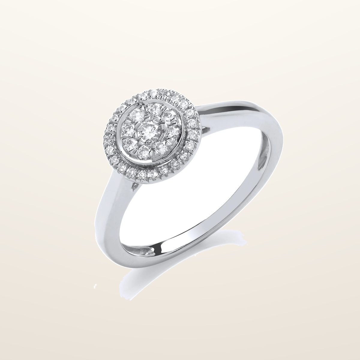 IT_ROLE:studio_clean | 9ct White Gold Round Pave 0.25ct Diamond Ring