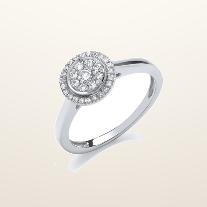 IT_ROLE:studio_clean | 9ct White Gold Round Pave 0.25ct Diamond Ring