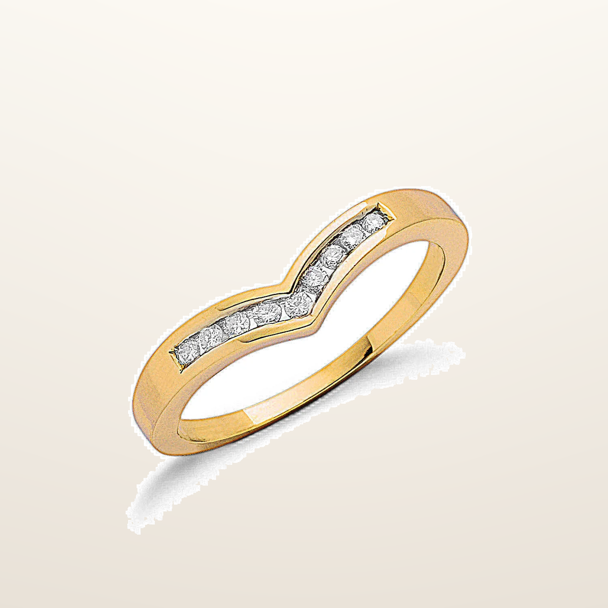 IT_ROLE:studio_clean | 9ct Yellow Gold 0.15ct Diamond Wishbone Ring