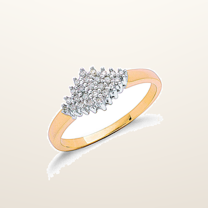 IT_ROLE:studio_clean | 9ct Yellow Gold 0.16ctw Diamond Cluster Ring