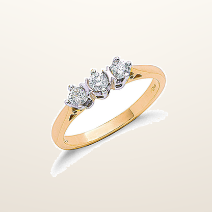 IT_ROLE:studio_clean | 9ct Yellow Gold 0.33ct Diamond Trilogy Ring