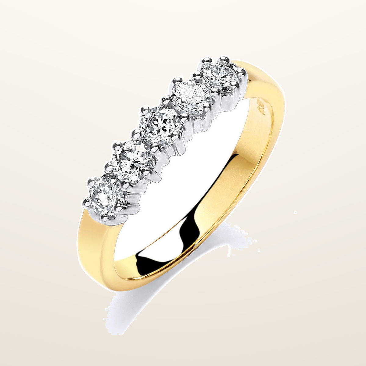 IT_ROLE:studio_clean | 9ct Yellow Gold 0.50ct 5 Stone Diamond Eternity Ring