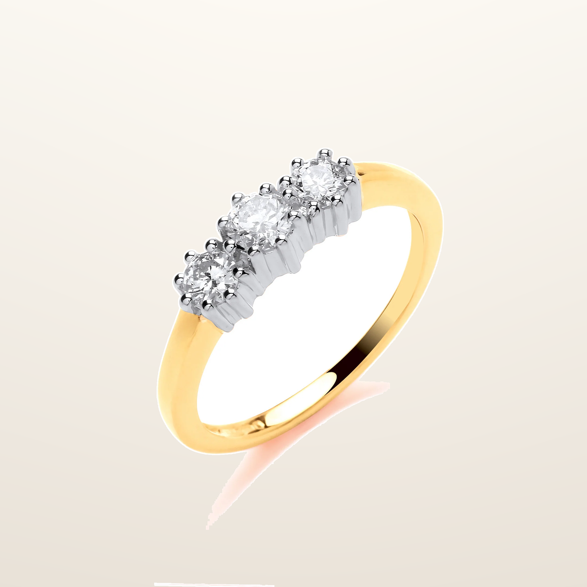 IT_ROLE:studio_clean | 9ct Yellow Gold 0.50ct Diamond Trilogy Ring