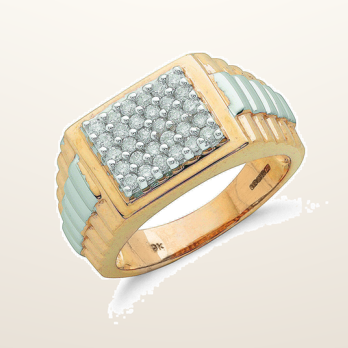 IT_ROLE:studio_clean | 9ct Yellow Gold 0.50ct Fancy Link Gents Diamond Ring