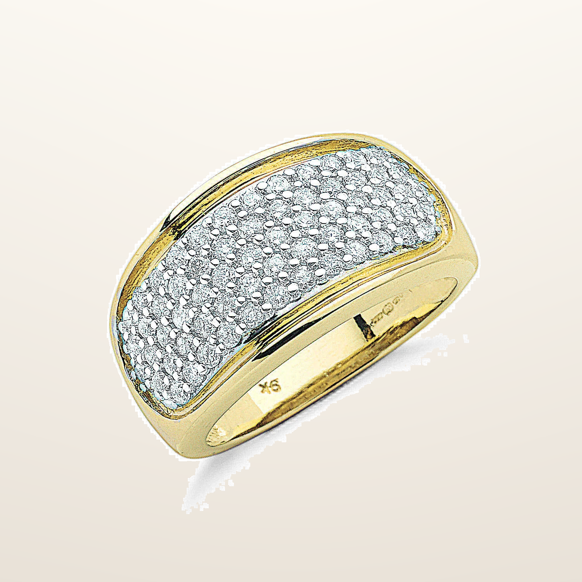 IT_ROLE:studio_clean | 9ct Yellow Gold 1.00ctw Diamond Bombay Ring
