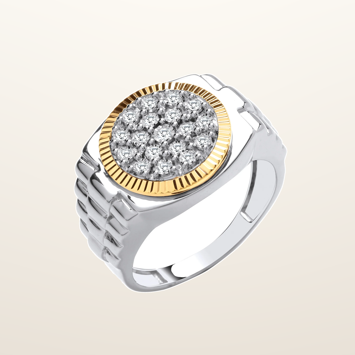 IT_ROLE:studio_clean | 9ct Yellow/White Gold 0.20ctw Two Colour Diamond Ring