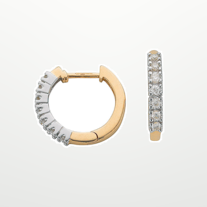 9ct Yellow Gold 0.25ct Diamond Earrings – studio view – Imperial Time