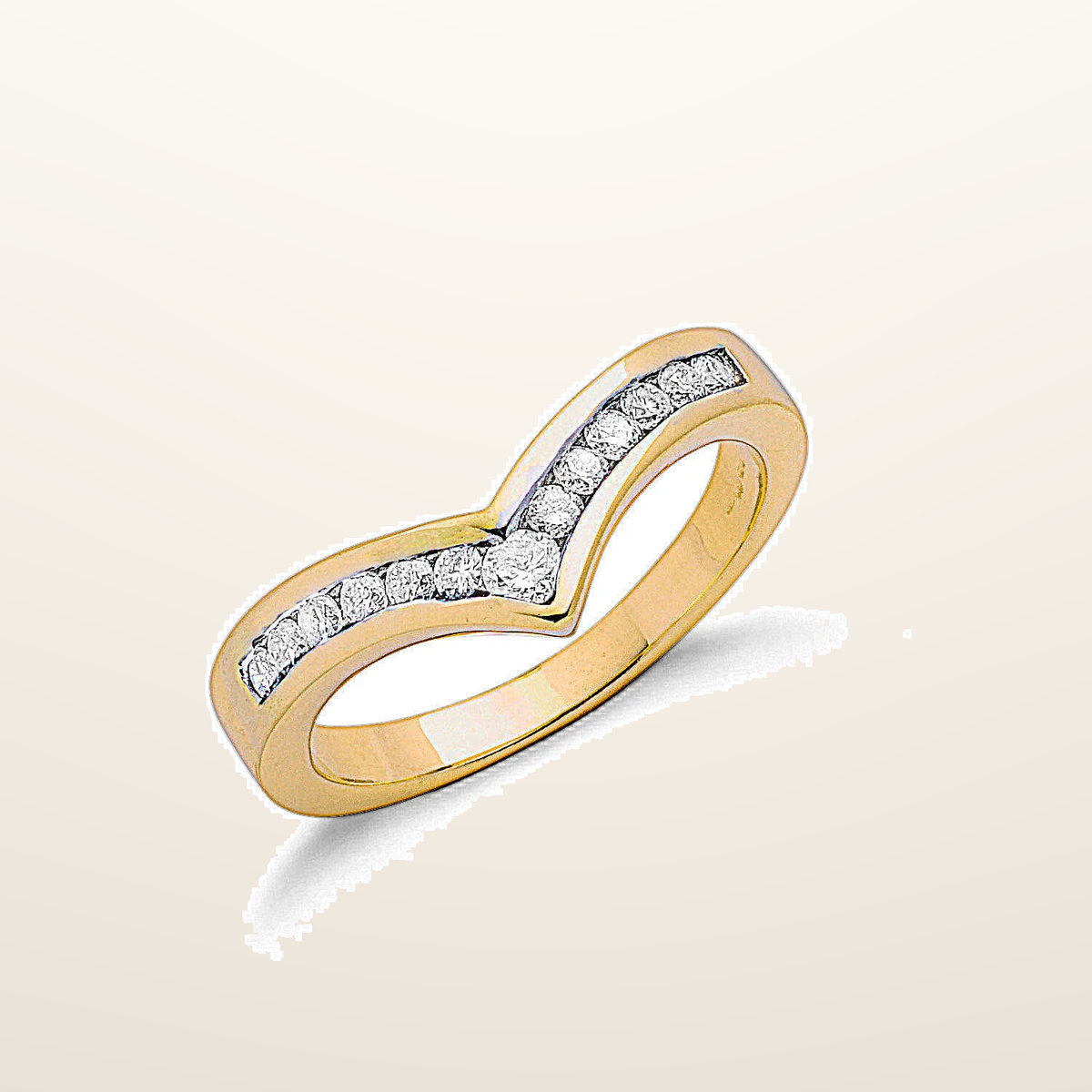 IT_ROLE:studio_clean | 9ct Yellow Gold 0.25ct Diamond Wishbone Ring