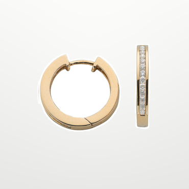 9ct Yellow Gold 0.50ct Diamond Hoop Earrings – studio view – Imperial Time