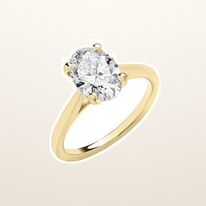 IT_ROLE:studio_clean | 9ct Yellow Gold 2.00ctw Oval Cut LAB GROWN Diamond Ring IGI Certified