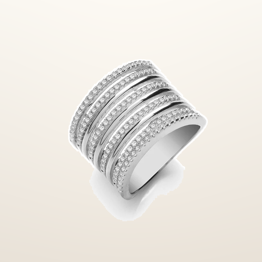 IT_ROLE:studio_clean | Micro Pave 9 Rows, Silver Ladies Ring