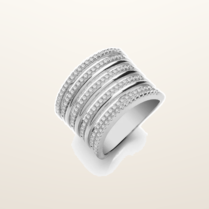 IT_ROLE:studio_clean | Micro Pave 9 Rows, Silver Ladies Ring