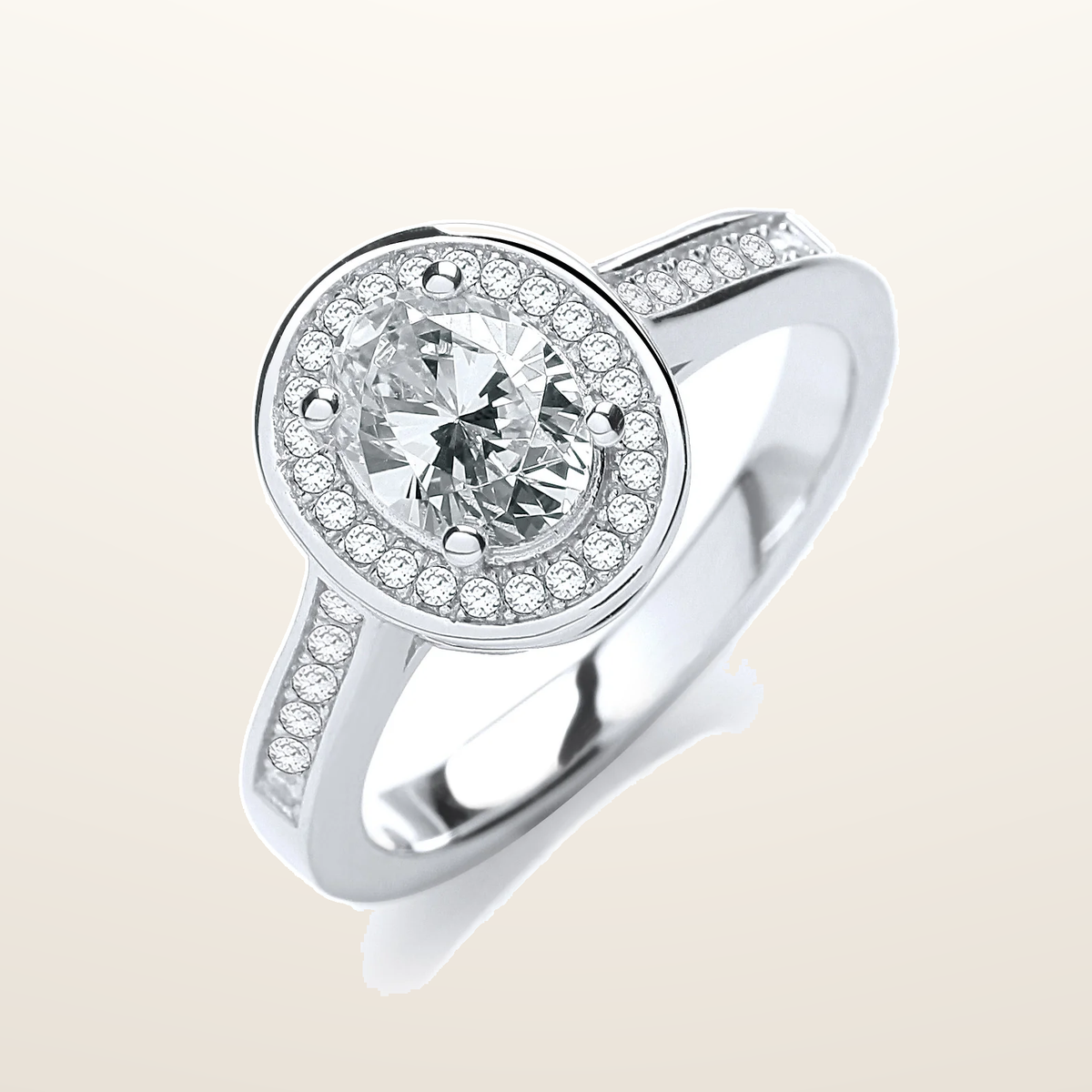 IT_ROLE:studio_clean | Micro Pave' Oval Shape Cubic Zirconia Ring