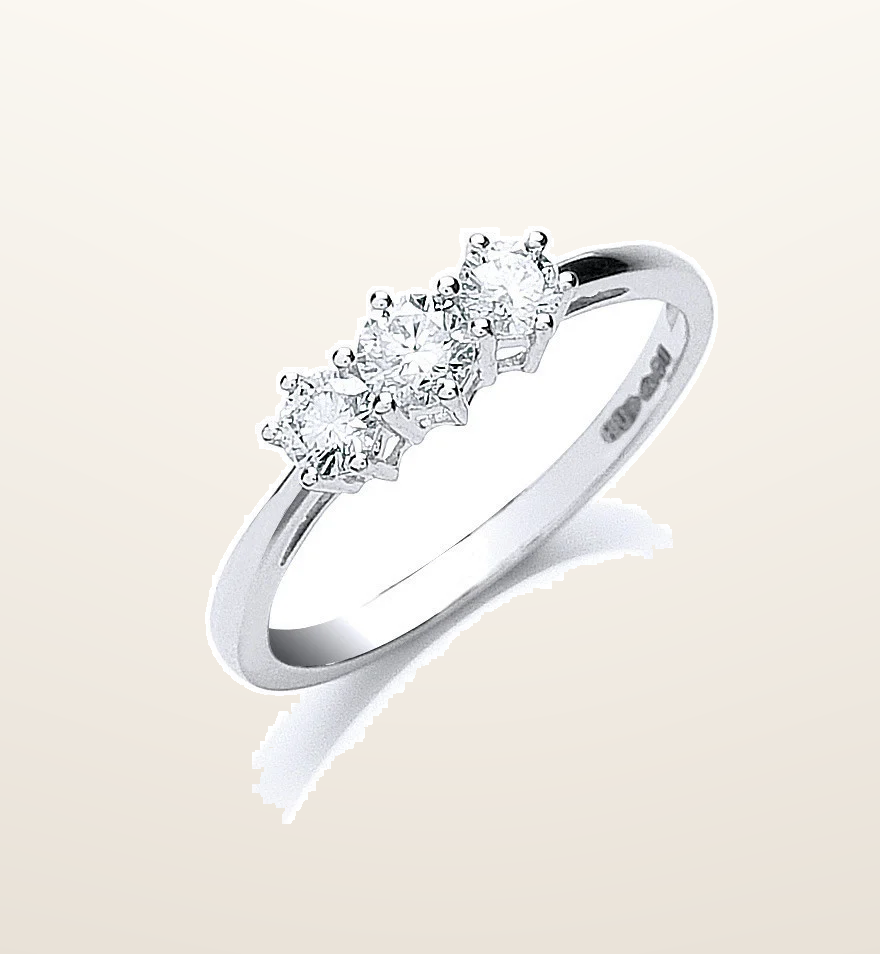 IT_ROLE:studio_clean | Platinum 0.50ct G/H-VS Brilliant Cut Diamond Trilogy Ring