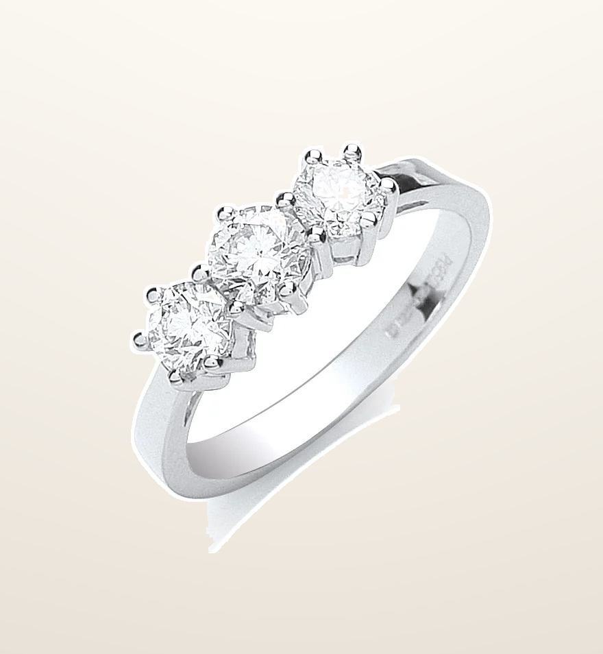 IT_ROLE:studio_clean | Platinum 1.00ct G/H-Vs Brilliant Cut Diamond Trilogy Ring