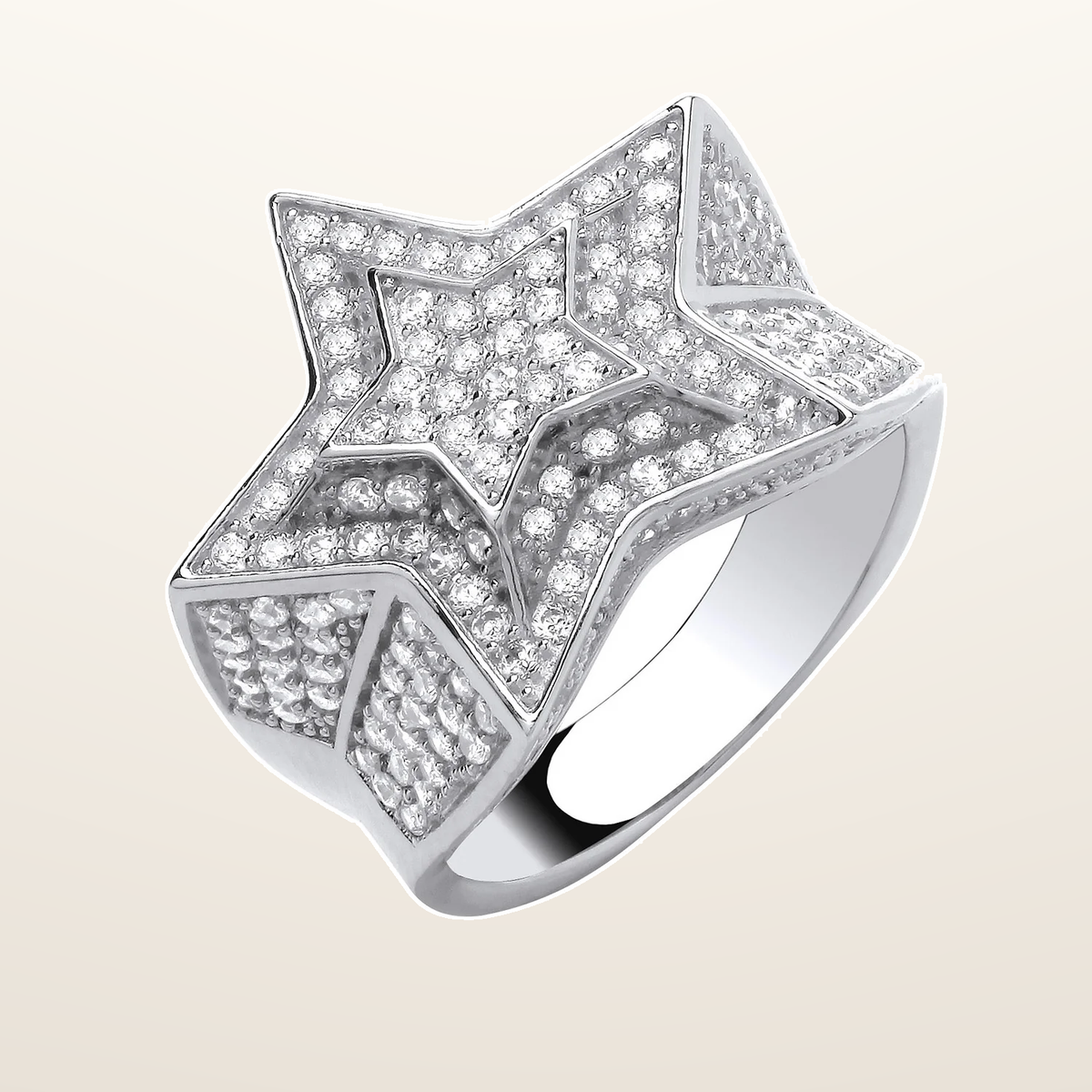 IT_ROLE:studio_clean | Silver 3D Star Ring