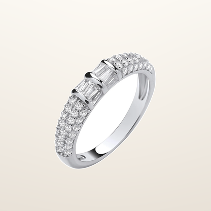 IT_ROLE:studio_clean | Silver Baguettes & Round Cubic Zirconias Half ET Band