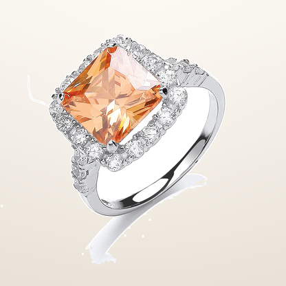 IT_ROLE:studio_clean | Silver Champagne Centre Cubic Zirconia Ring