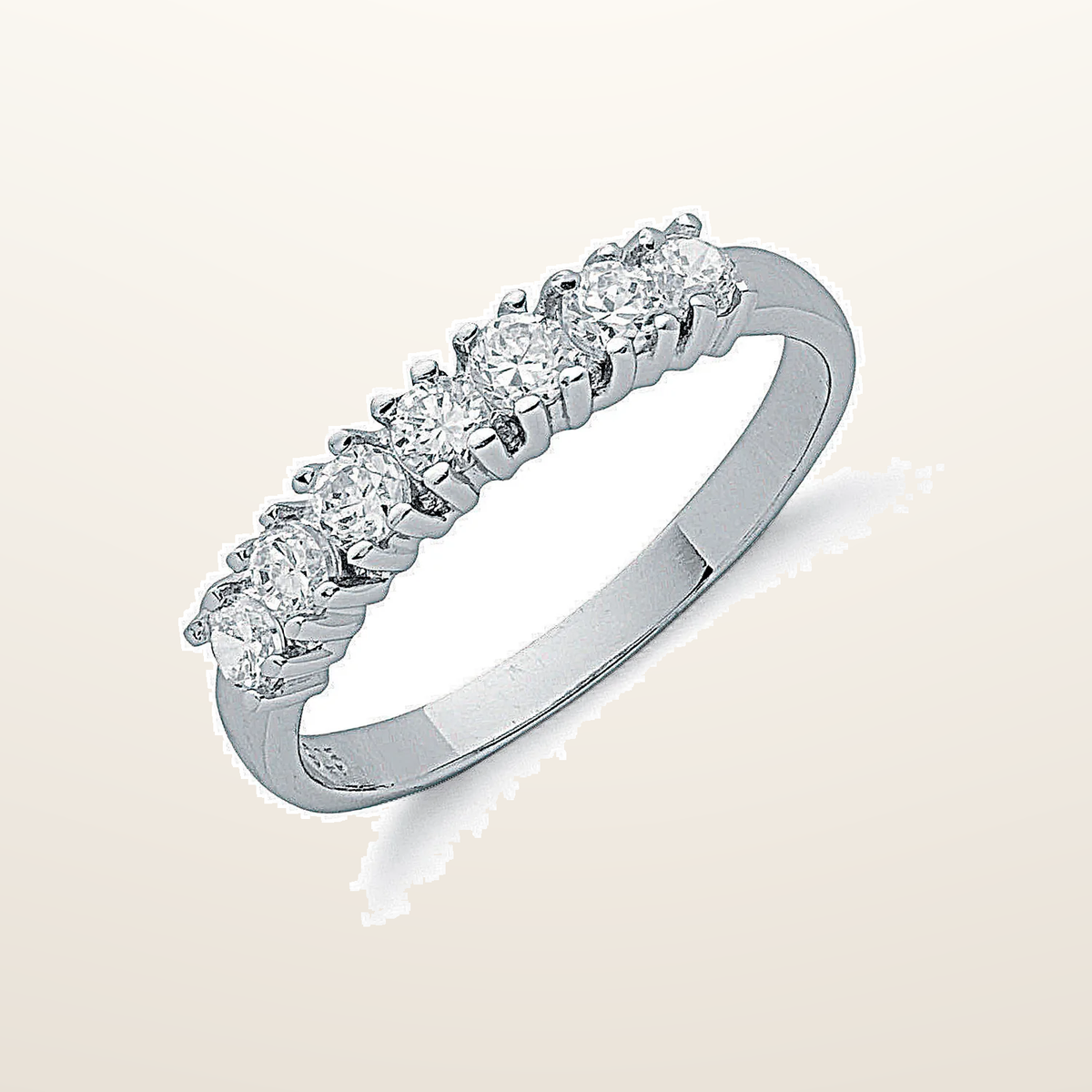 IT_ROLE:studio_clean | Silver Claw Set Cubic Zirconia Half Eternity Ring