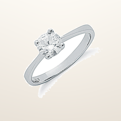 IT_ROLE:studio_clean | Silver Claw Set Cubic Zirconia Solitaire Ring