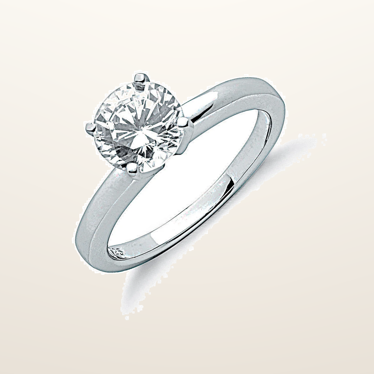 IT_ROLE:studio_clean | Silver Claw Set Cubic Zirconia Solitaire Ring