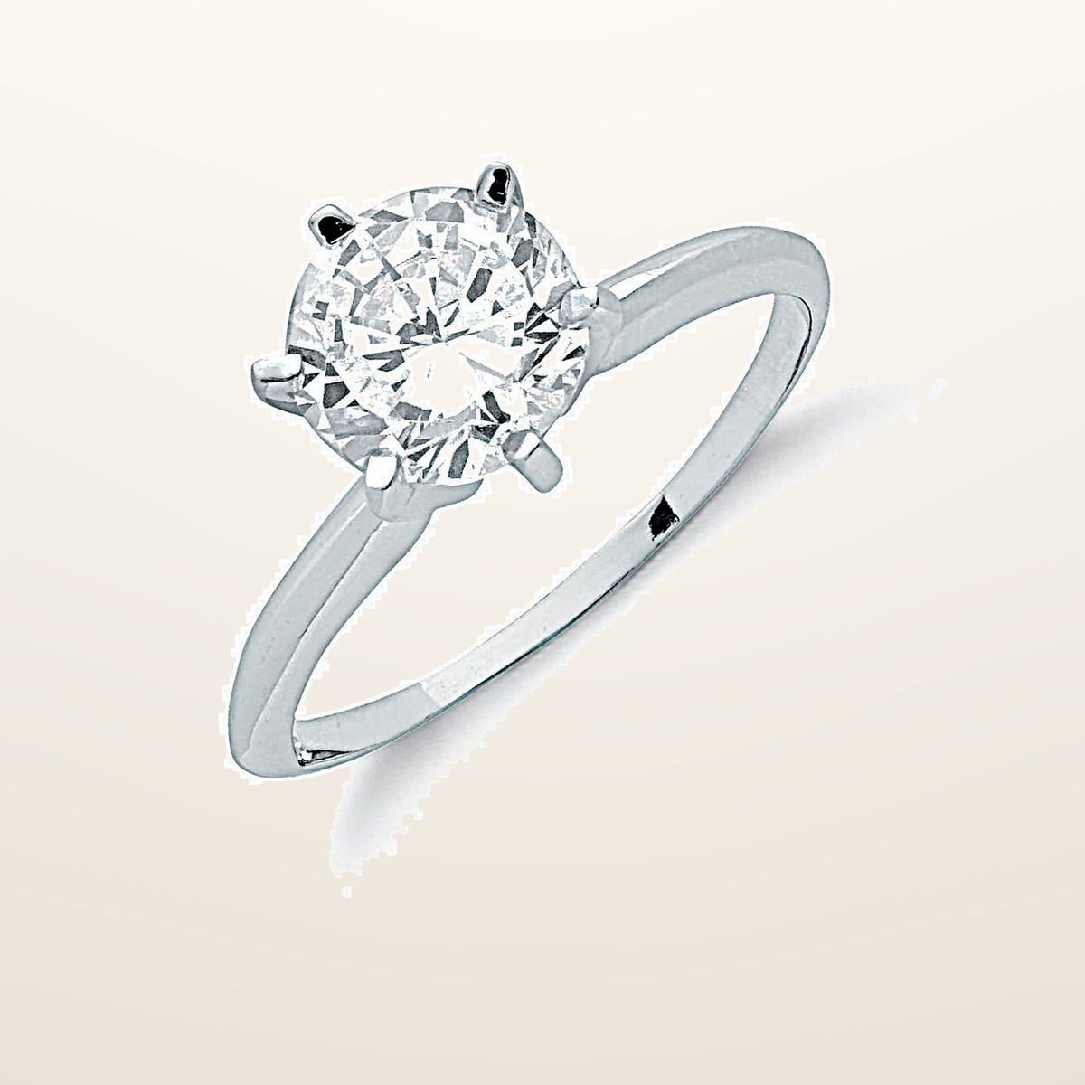 IT_ROLE:studio_clean | Silver Claw Set Cubic Zirconia Solitaire Ring