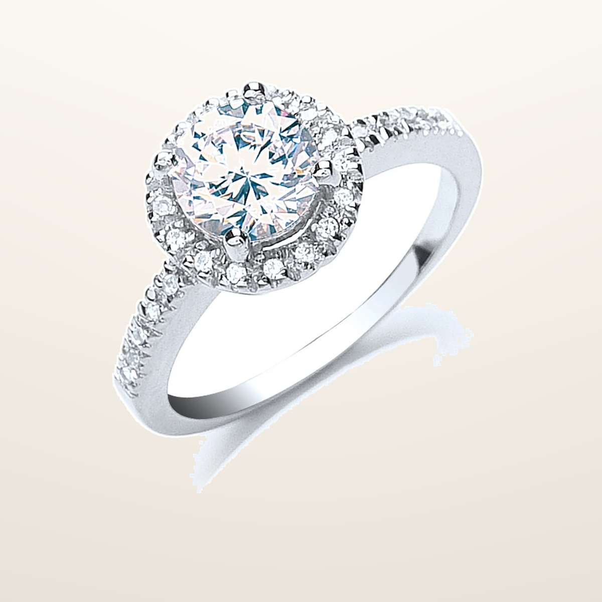 IT_ROLE:studio_clean | Silver Claw Set Cubic Zirconia Solitaire Ring