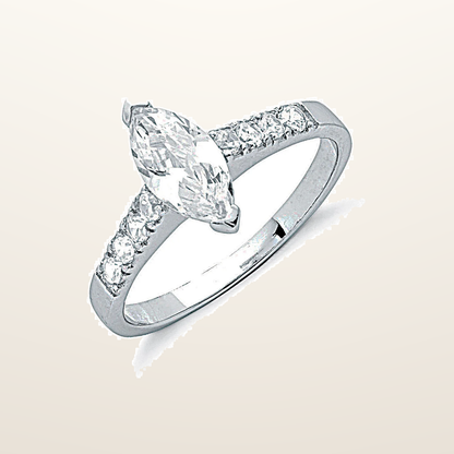 IT_ROLE:studio_clean | Silver Claw Set Marquies Cut Cubic Zirconia Solitaire Ring