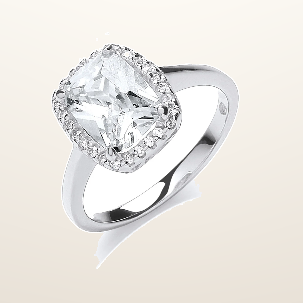 IT_ROLE:studio_clean | Silver Cushion Centre Cubic Zirconia Ring