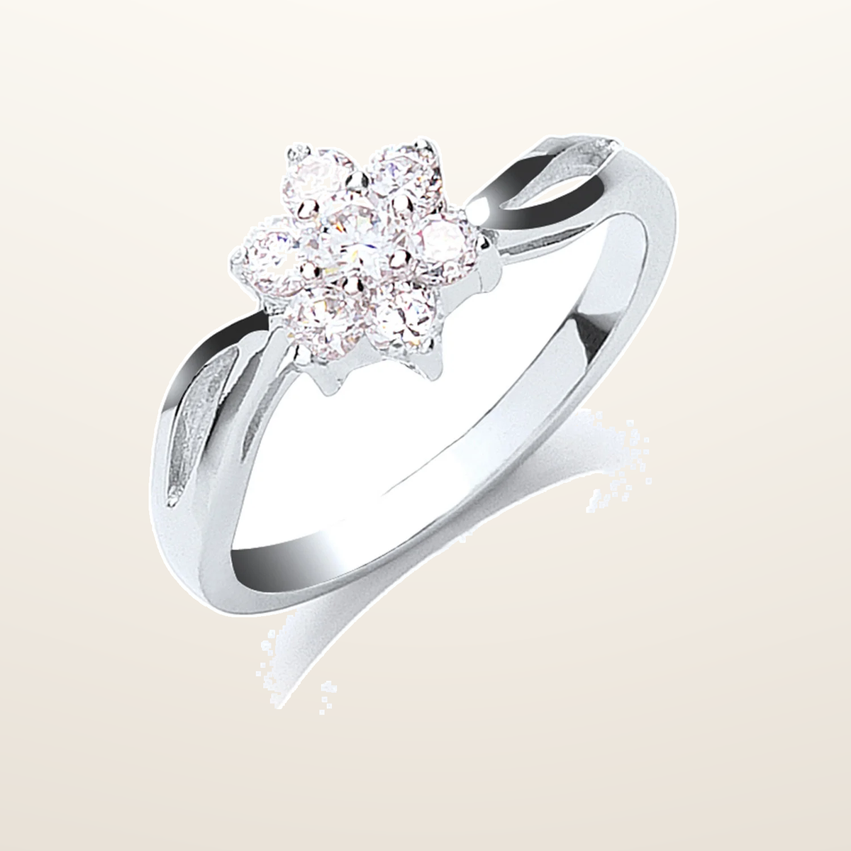 IT_ROLE:studio_clean | Silver Cubic Zirconia Cluster Ring