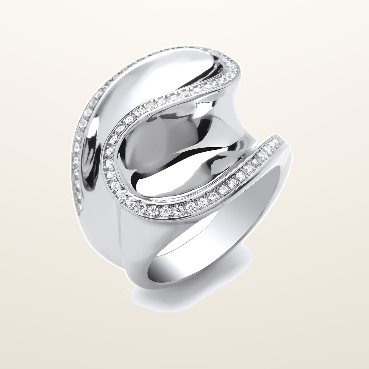 IT_ROLE:studio_clean | Silver Cubic Zirconia Frill Ring