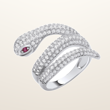 IT_ROLE:studio_clean | Silver Cubic Zirconia Snake Ring
