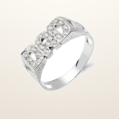 IT_ROLE:studio_clean | Silver Dad Cubic Zirconia ID Side Ring