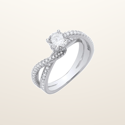 IT_ROLE:studio_clean | Silver Entwined Split Shank Solitaire Ring