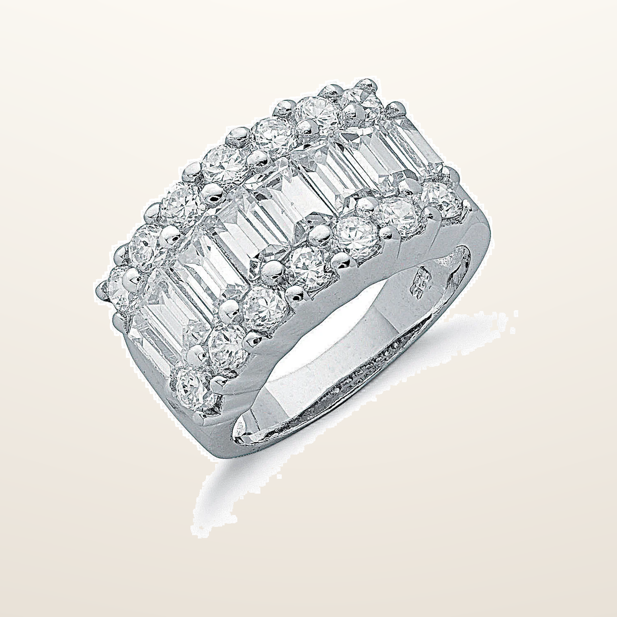 IT_ROLE:studio_clean | Silver Fancy Cubic Zirconia Half Eternity Ring