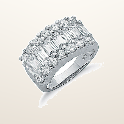 IT_ROLE:studio_clean | Silver Fancy Cubic Zirconia Half Eternity Ring