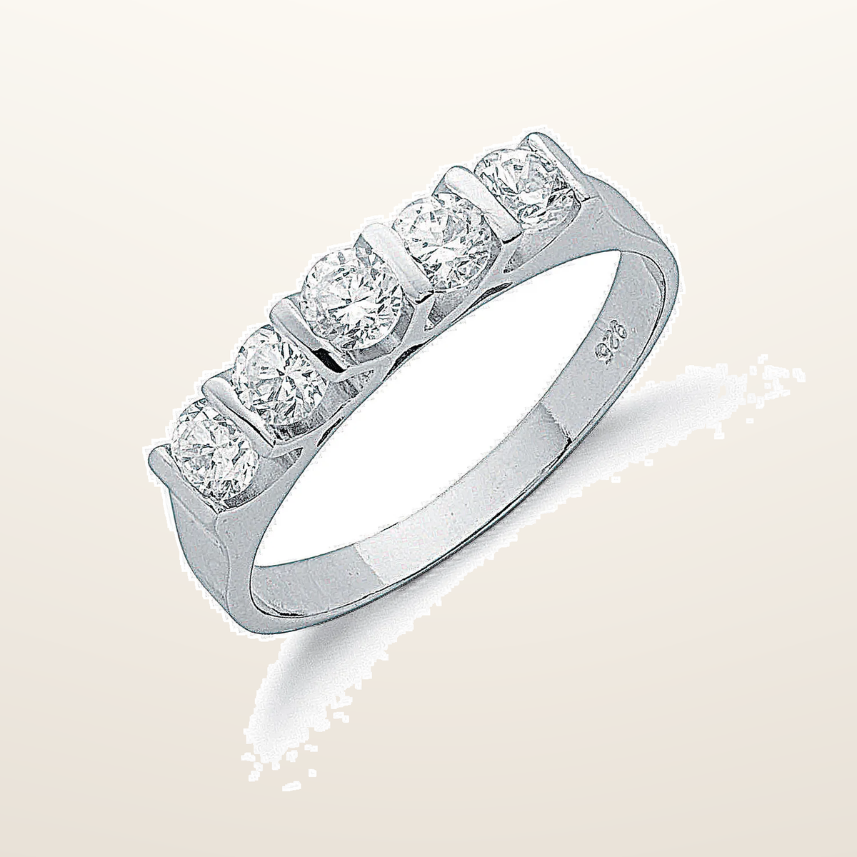 IT_ROLE:studio_clean | Silver Fancy Cubic Zirconia Half Eternity Ring