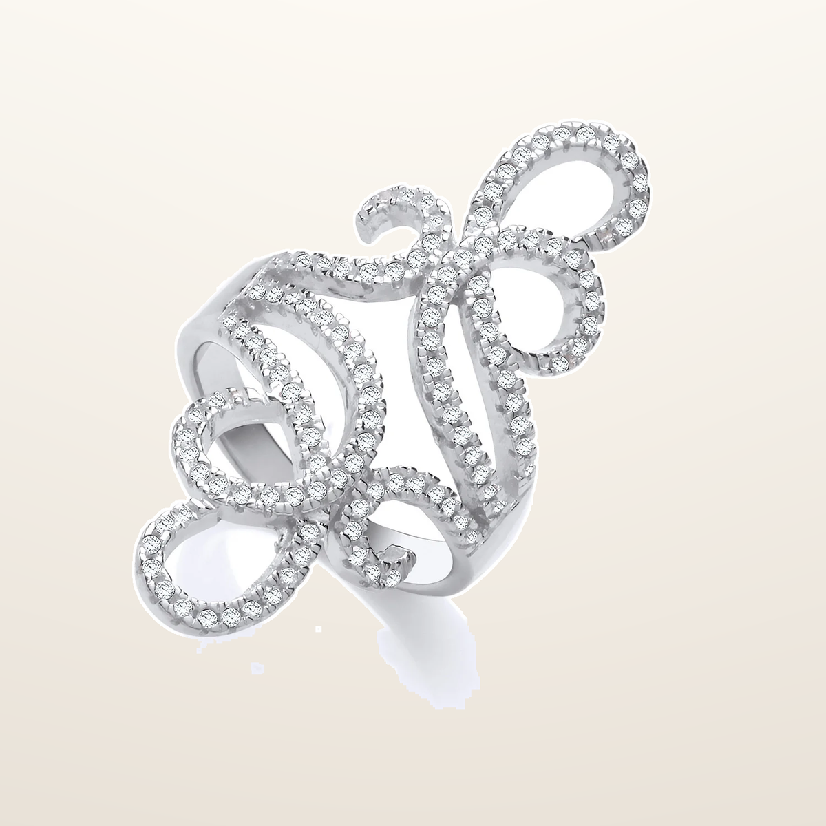 IT_ROLE:studio_clean | Silver Fancy Cubic Zirconia Long Top Ring